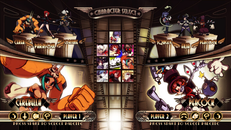 Skullgirls art deco user interface